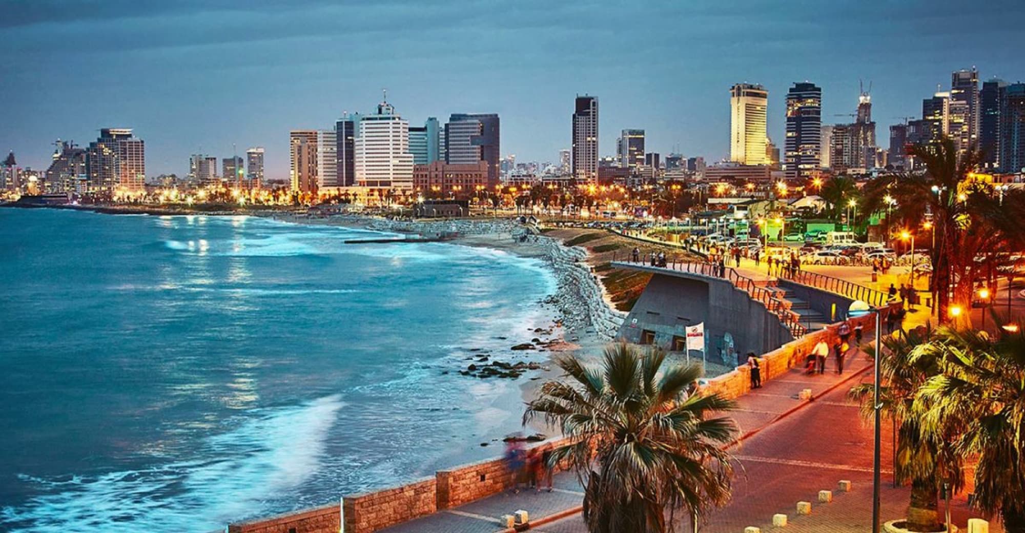 Tel Aviv — promenade at dusk